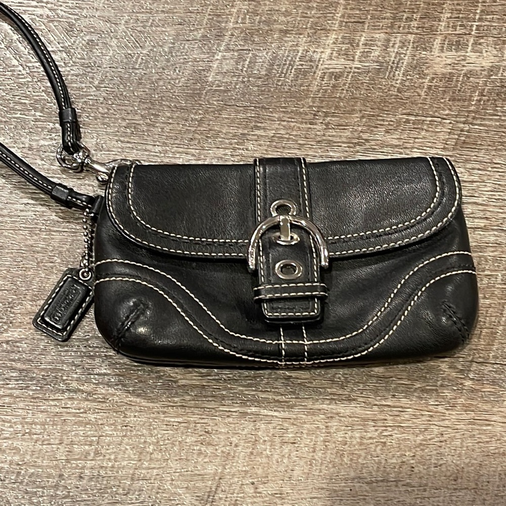Leather COACH Wristlet